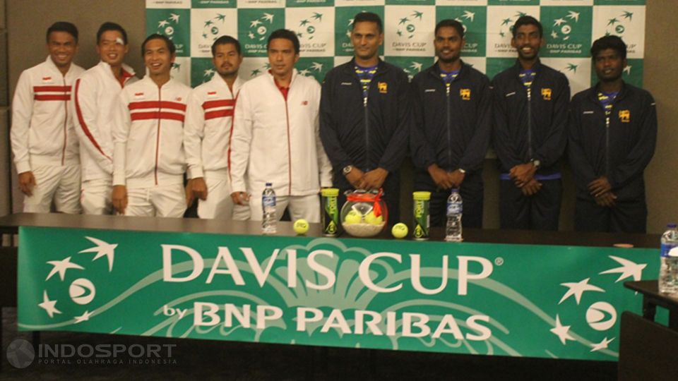 Tim Piala Davis Indonesia 2016 saat menjamu Tim Sri Lanka. Copyright: © Benny Rahardjo/INDOSPORT